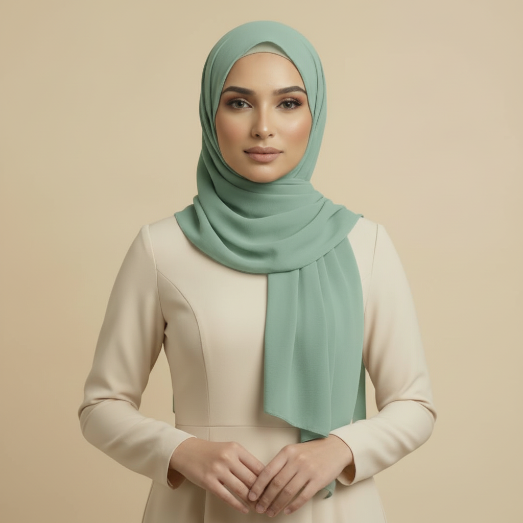 Turquoise Crepe Hijab
