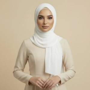 White Polyester Hijab