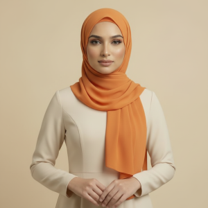 Orange Polyester Hijab