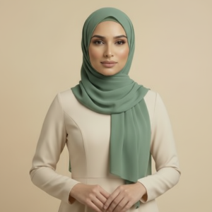 Bottle Green Polyester Hijab