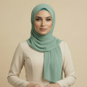 Turquoise Polyester Hijab