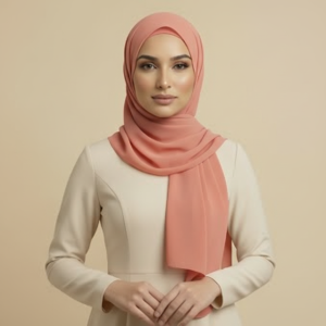 Coral Polyester Hijab