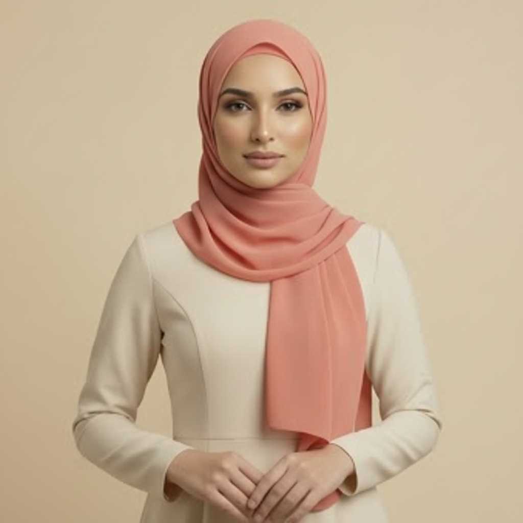 Coral Polyester Hijab