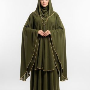 Olive Green Butterfly Abaya