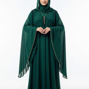 Dark Green Butterfly Abaya