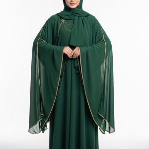 Bottle Green Butterfly Abaya
