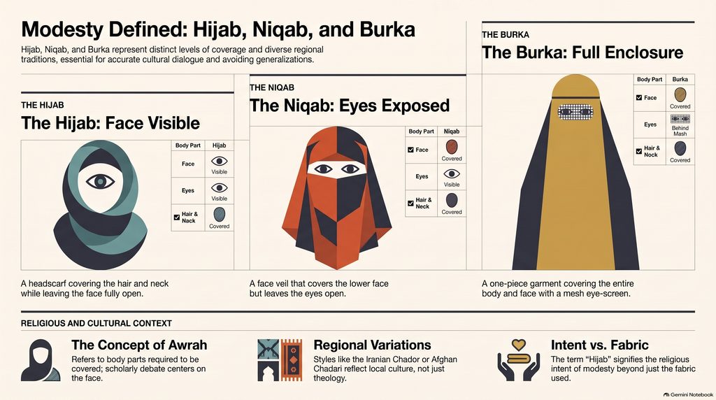 Hijab vs Burka vs Niqab: What's Actually Different